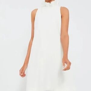 Tuckernuck Blythe White Ruffle Neck Mini Dress
